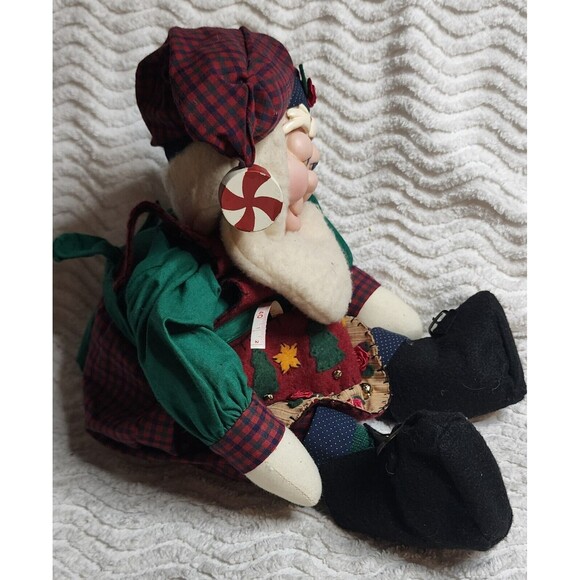 Rare CHRISTMAS Elf Doll Santa's Helper ToyMaker ShelfSitter PolymerClothBody 16" - Picture 7 of 12